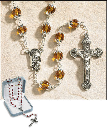 Topaz Crystal November Birthstone Rosary