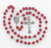Holy Spirit Red Lava Pewter Rosary