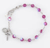 Swarovski Crystal Fuchsia Round Shaped Rosary Bracelet 6mm