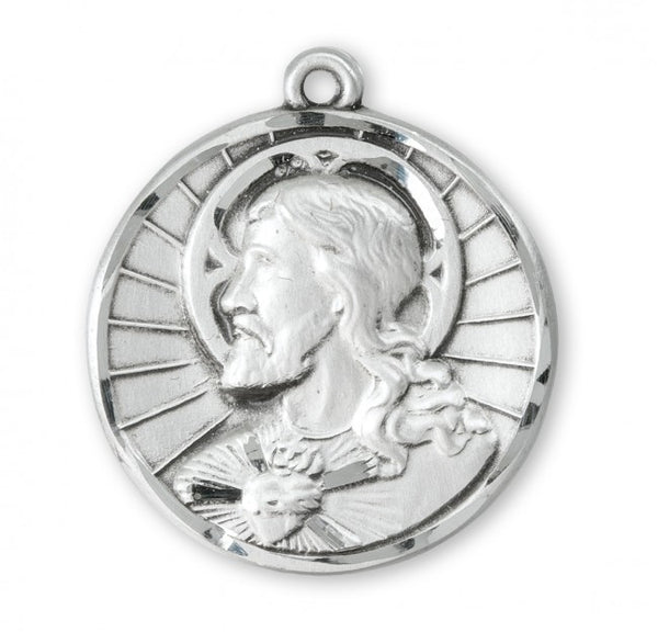 Sterling Silver Sacred Heart of Jesus Medal On Chain – Beattitudes ...