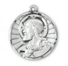 Sterling Silver Sacred Heart of Jesus Medal On Chain