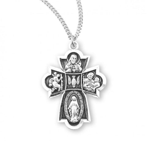 Sterling Silver 4 Way Cross