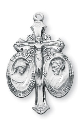 Sterling Silver Special 4 Way Cross On 24 Inch Chain Made By Hand In USA