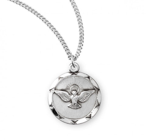 Sterling Silver Holy Spirit Medal On Chain
