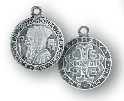Saint Benedict Sterling Silver Double Sided Medal On Chain Made In USA