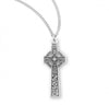 Sterling Silver Irish Celtic Cross On Chain 