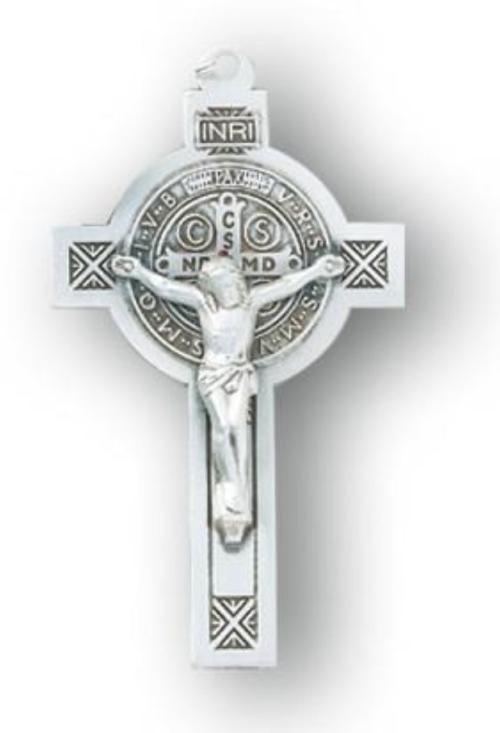 Saint Benedict cross on chain Sterling silver