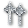 Sterling silver ornate saint benedict crucifix