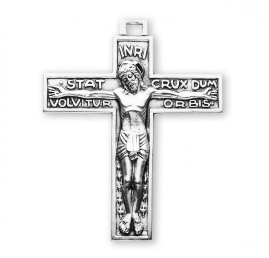 Stat Crux Dum Volvitur Orbis Sterling Silver Crucifix Jesus Crucifix On Chain Made In Usa