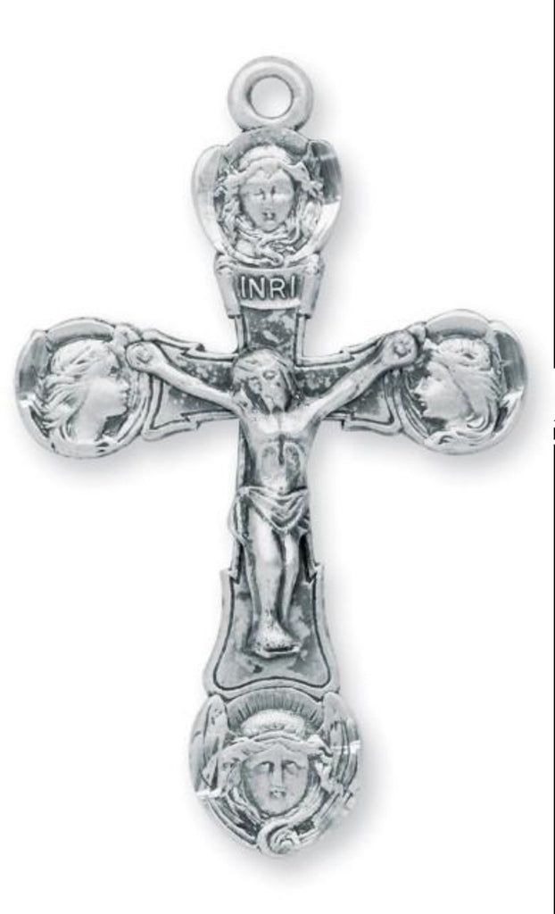 Sterling silver angels crucifix on chain