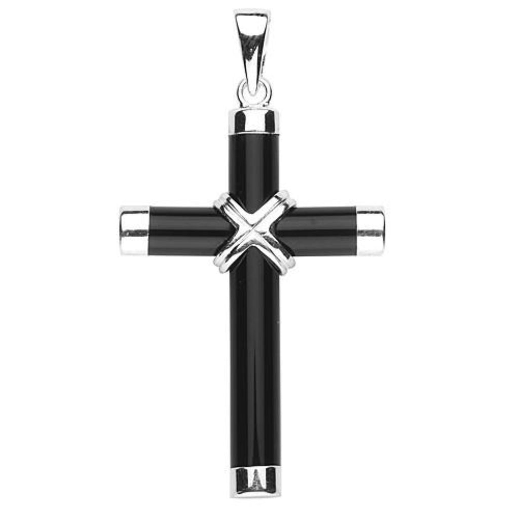 Black onyx Cross on chain