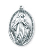 art deco profile of the Miraculous medals sterling silver pendant on chain