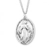 Sterling Silver Art Deco Style Profile Of Madonna Miraculous Medal On Chain