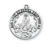 Our Lady Of Fatima Round Sterling Silver Medal On Chain Catholic Gift