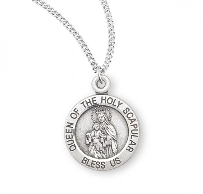 Sterling Silver Queen Of The Holy Scapular Medal 