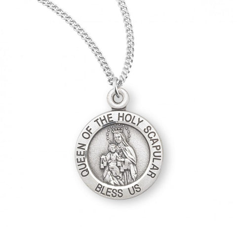 Sterling Silver Queen Of The Holy Scapular Medal