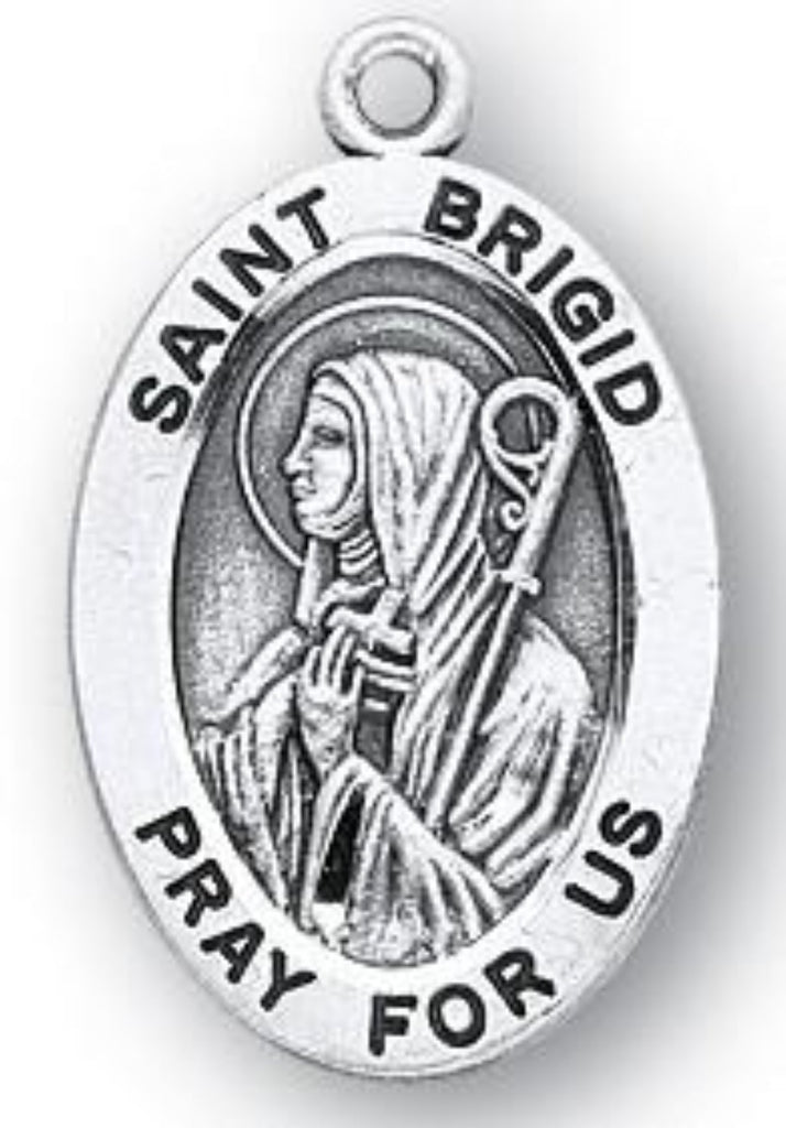sterling silver saint brigid medal on chain