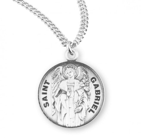 Archangel Gabriel Sterling Silver Medal On Chain