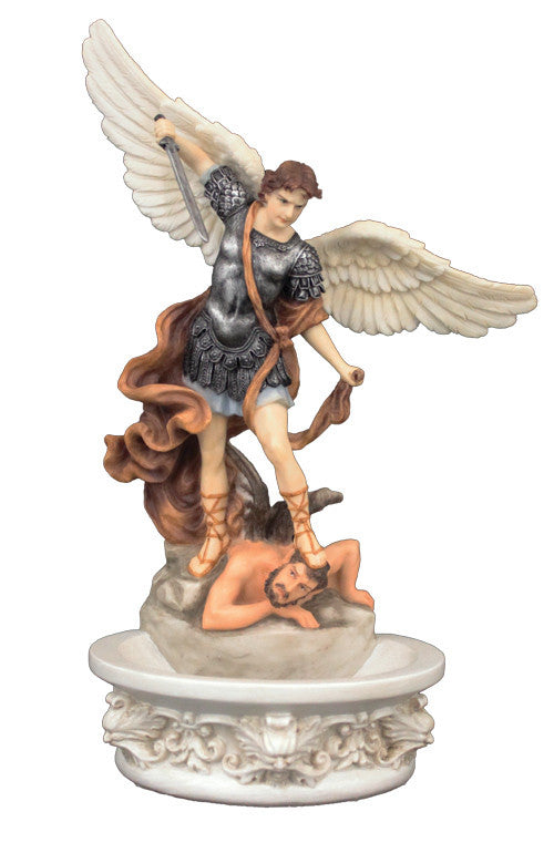 Saint Michael Holy Water Font For Table Or Wall Hand Painted Veronese Collection