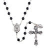 Boys first communion rosary with black beads
