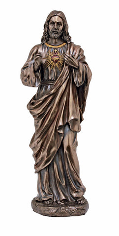 Sacred Heart of Jesus Statue Bronze Style Finish Veronese Collection