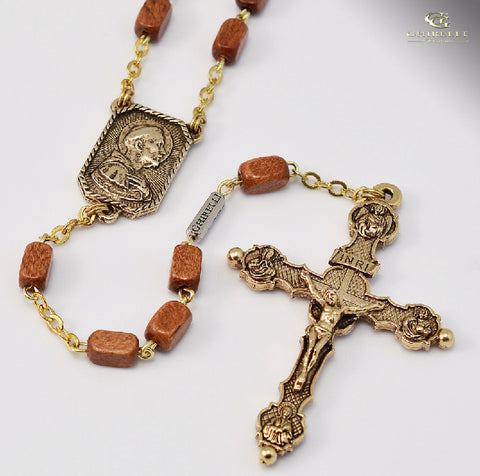 Saint Francis of Assisi Gold Plated Rosary By Ghirelli