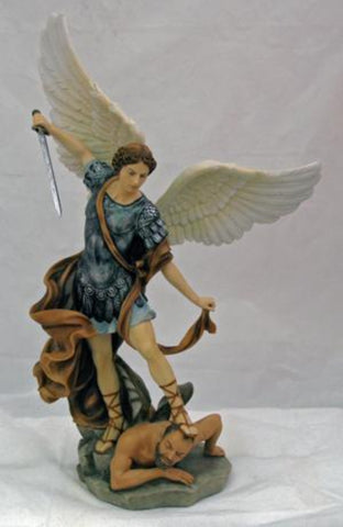 Saint Michael Archangel of Protection Hand Painted Statue