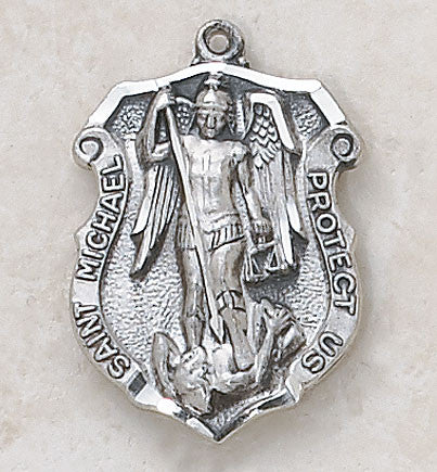 Saint Michael Shield of Protection Medal Sterling Silver