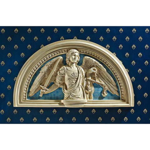 Saint Michael Archangel Lunette Wall Plaque As Inspired By Andrea della Robbia