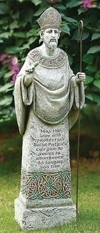 Saint Patrick Blessing Garden Statue 26.5" Tall