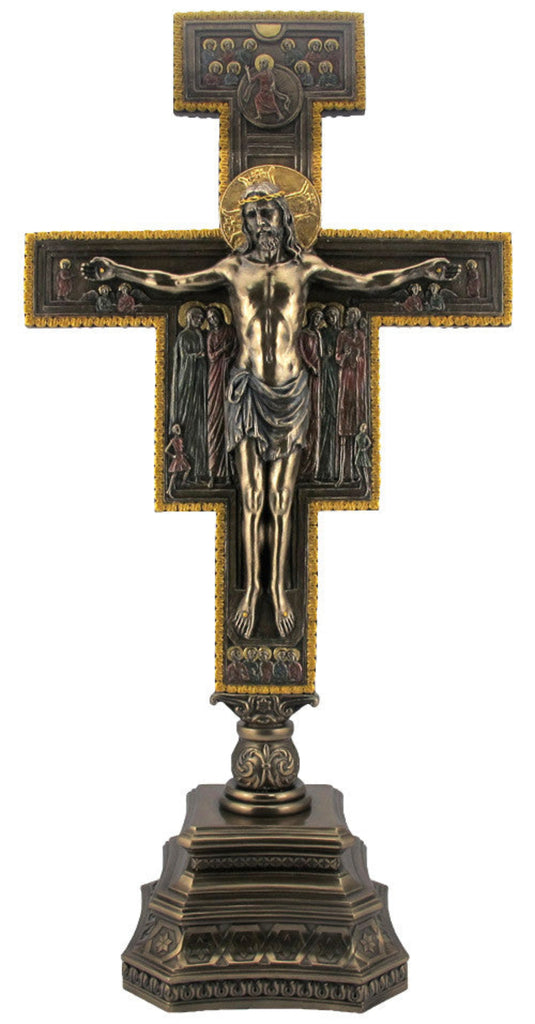 San Damiano Standing Crucifix For Home Or Chapel Large Size 22" Tall