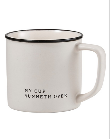 My Cup Runneth Over Coffee Or Tea Mug Inspirational Gift Set of 2