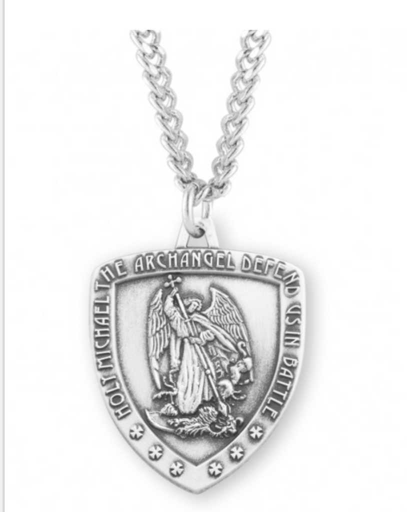 Sterling Silver Saint Michael Medal Protection Pendant