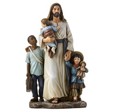 Welcome Stranger Jesus With Children Statue