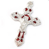 Mary's Motherly Love Collection Aurora Borealis Red & Silver Rosary By Ghirelli