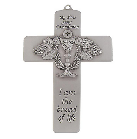 My First Holy Communion Pewter Wall Cross