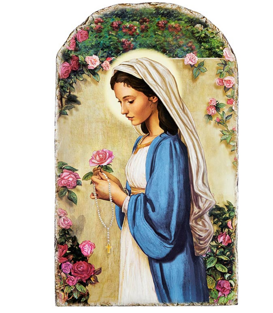 Madonna of the Roses Wall Plaque