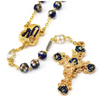 ﻿Lourdes Grotto Cloisonne Floral & Gold Rosary By Ghirelli 