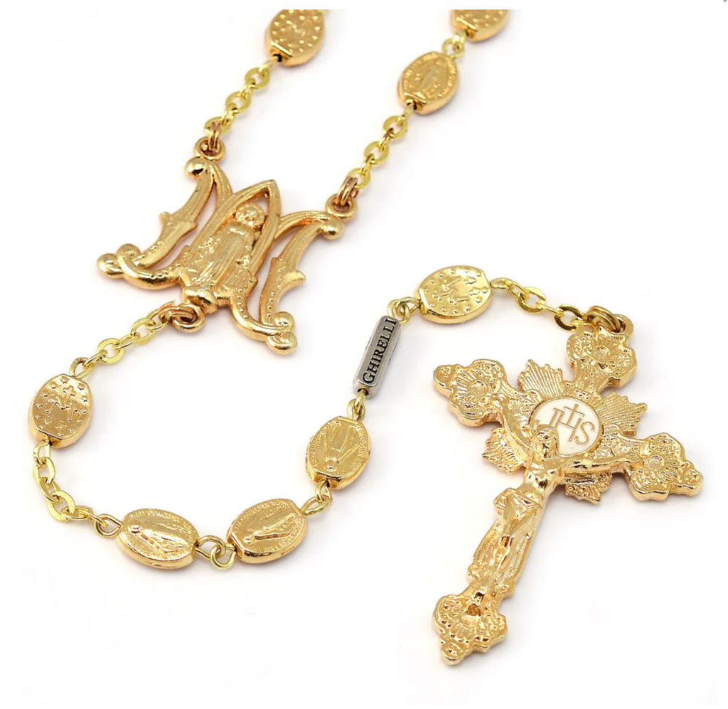 Miraculous Medal Gold Rosary By Ghirelli