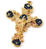 Lourdes Grotto Cloisonne Floral & Gold Rosary by Ghirelli