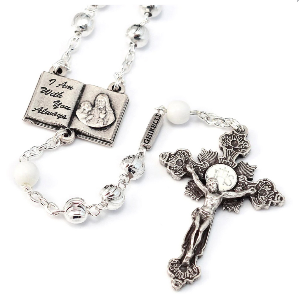 Holy Communion Book of Life Metal Rosary By Ghirelli