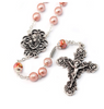 Mary's Motherly Love Collection Blush & Silver Rosary - 8mm By Ghirelli 