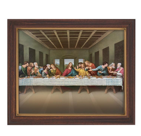 Last Supper Of Jesus In Wooden Frame With Glass