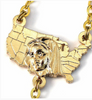 The USA Rosary In Gold Finish Patriotic  By Ghirelli