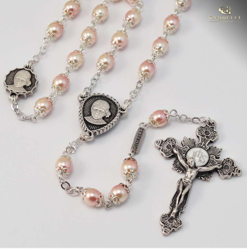 Saint Jacinta Marto Silver Plated Rosary By Ghirelli