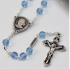 Saint Jacinta Marto Silver Plated Rosary With Blue Beads By Ghirelli