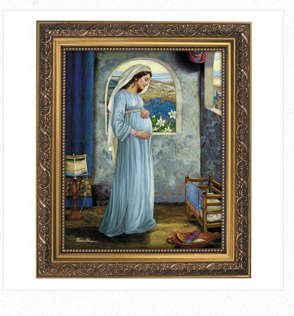 Mary Mother Of God Print In Ornate Gold Frame By Artist Michael Adams