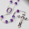 Our Lady Of Lourdes Bohemian Glass Silver Plated Rosary By Ghirelli