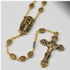 Our Lady of Guadalupe and Castilian rose bud Gold Plated Rosary By Ghirelli