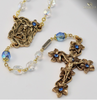Our Lady of Lourdes Gold Plated Rosary Bohemian faceted Beads By Ghirelli